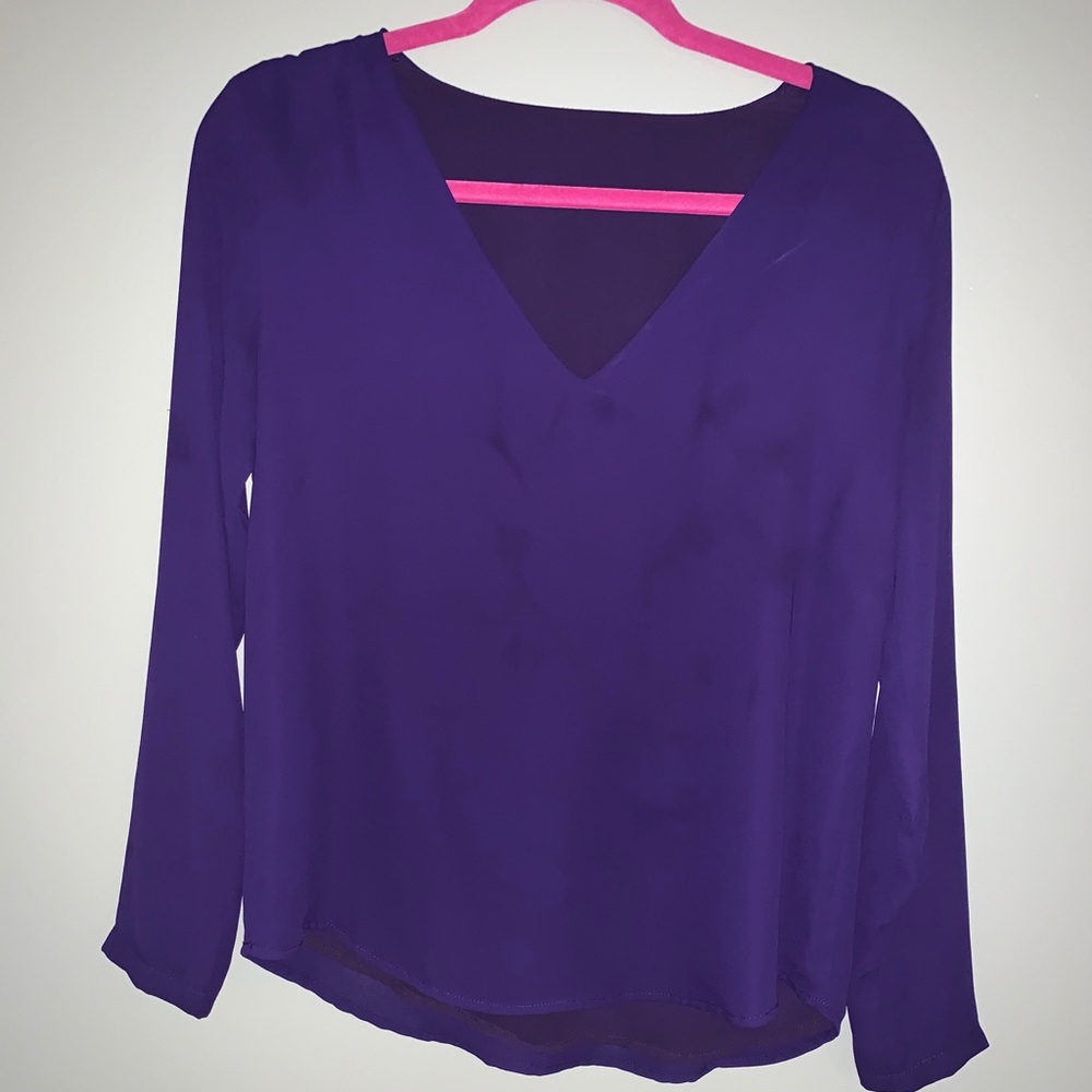 Long sleeve purple blouse
